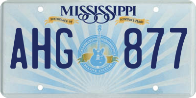 MS license plate AHG877