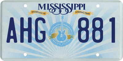 MS license plate AHG881