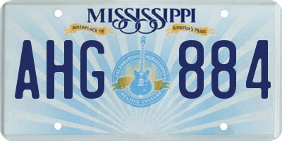 MS license plate AHG884