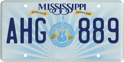 MS license plate AHG889