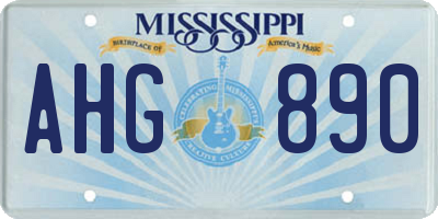 MS license plate AHG890