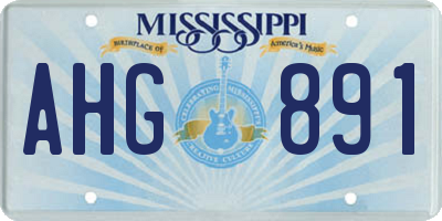 MS license plate AHG891