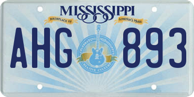 MS license plate AHG893