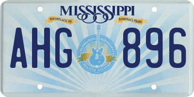 MS license plate AHG896