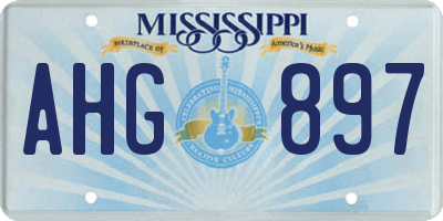 MS license plate AHG897