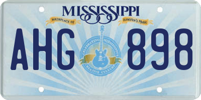 MS license plate AHG898