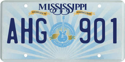 MS license plate AHG901