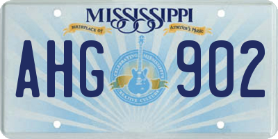 MS license plate AHG902