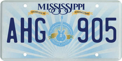 MS license plate AHG905