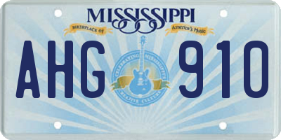 MS license plate AHG910
