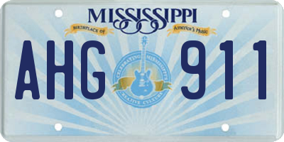 MS license plate AHG911