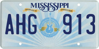 MS license plate AHG913