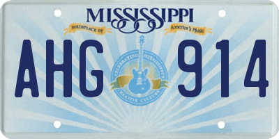 MS license plate AHG914