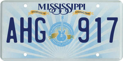 MS license plate AHG917