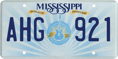 MS license plate AHG921
