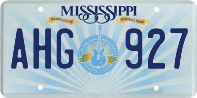 MS license plate AHG927