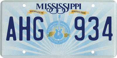 MS license plate AHG934