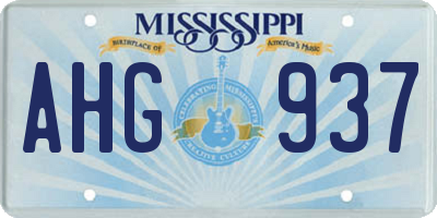 MS license plate AHG937