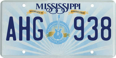 MS license plate AHG938