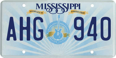 MS license plate AHG940