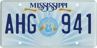 MS license plate AHG941