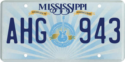 MS license plate AHG943