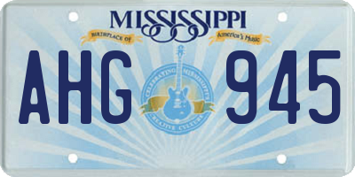 MS license plate AHG945