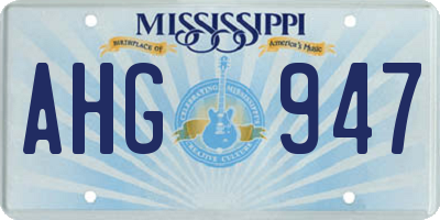 MS license plate AHG947