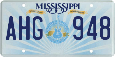 MS license plate AHG948
