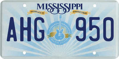MS license plate AHG950