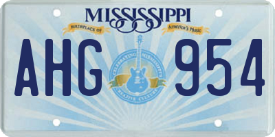 MS license plate AHG954