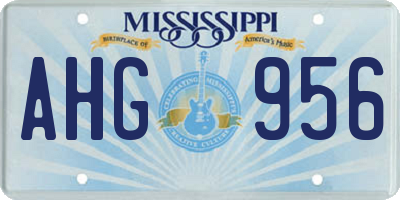 MS license plate AHG956