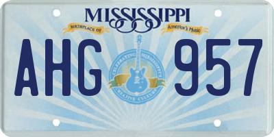 MS license plate AHG957