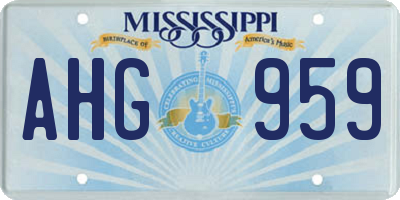 MS license plate AHG959