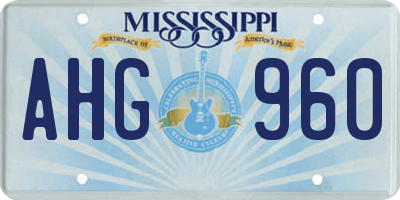 MS license plate AHG960