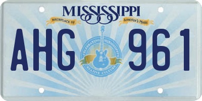 MS license plate AHG961
