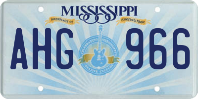 MS license plate AHG966