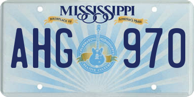 MS license plate AHG970