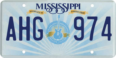 MS license plate AHG974