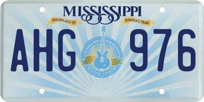 MS license plate AHG976