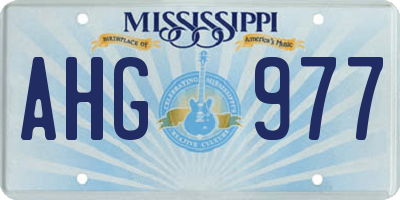 MS license plate AHG977