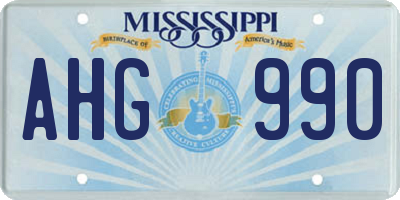 MS license plate AHG990