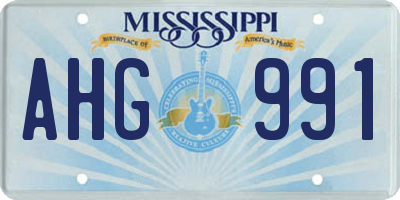 MS license plate AHG991