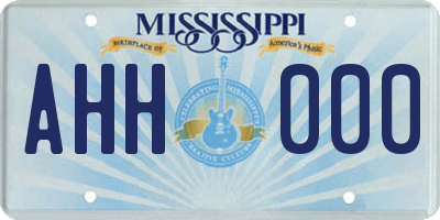 MS license plate AHH000