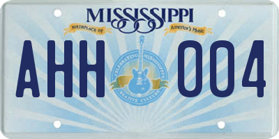 MS license plate AHH004