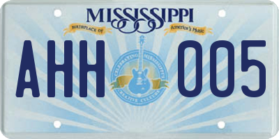 MS license plate AHH005