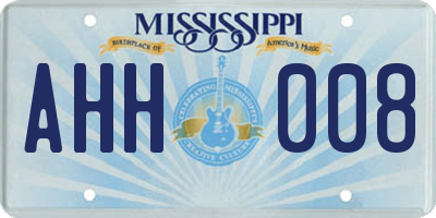 MS license plate AHH008