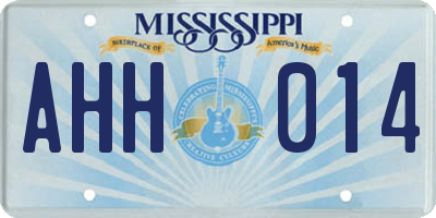 MS license plate AHH014