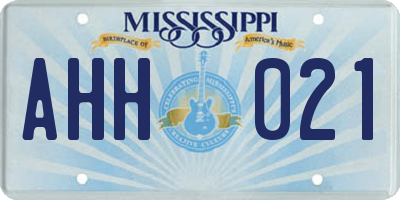MS license plate AHH021