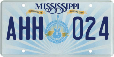 MS license plate AHH024